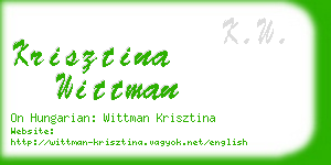 krisztina wittman business card